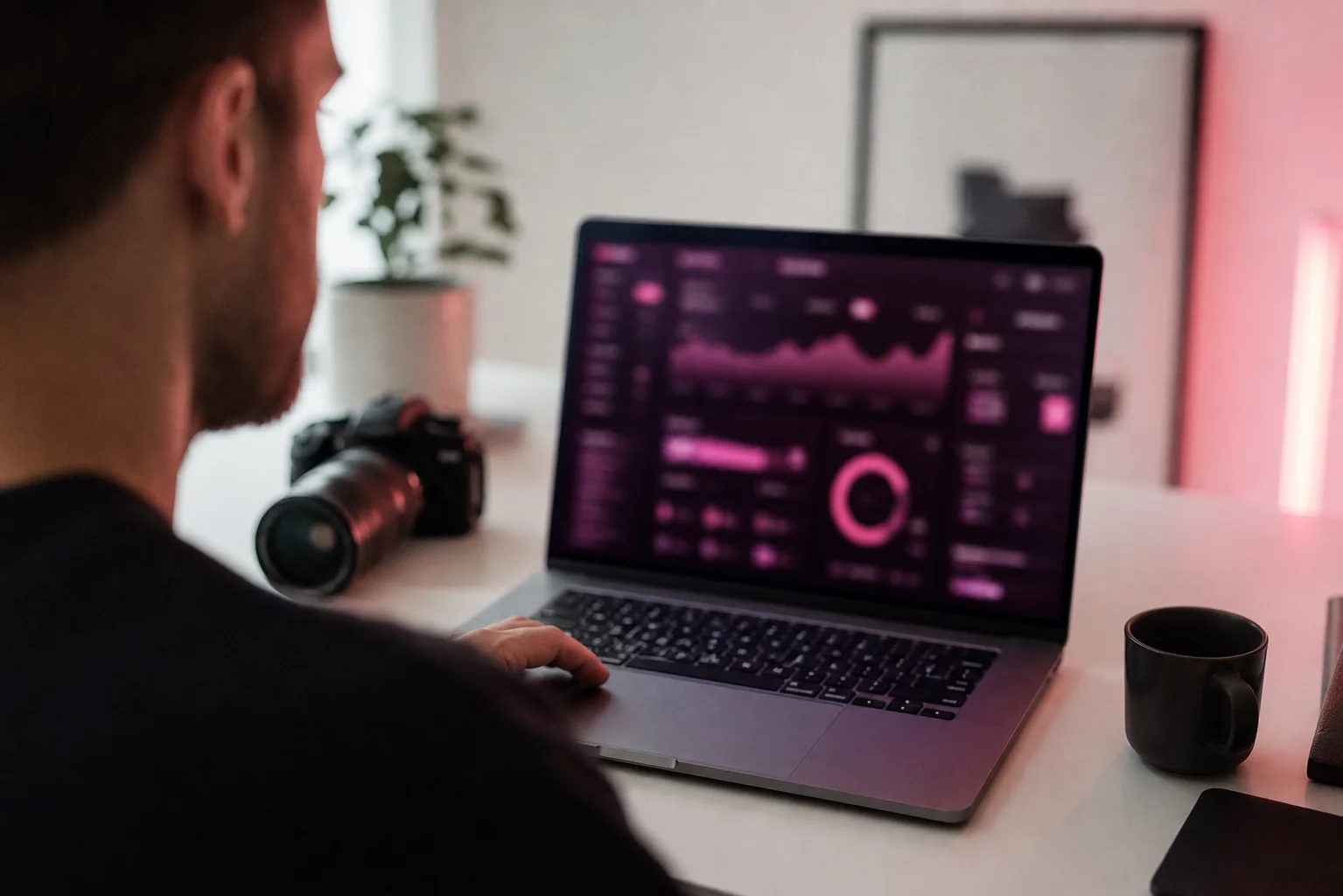A creator reviewing their growth