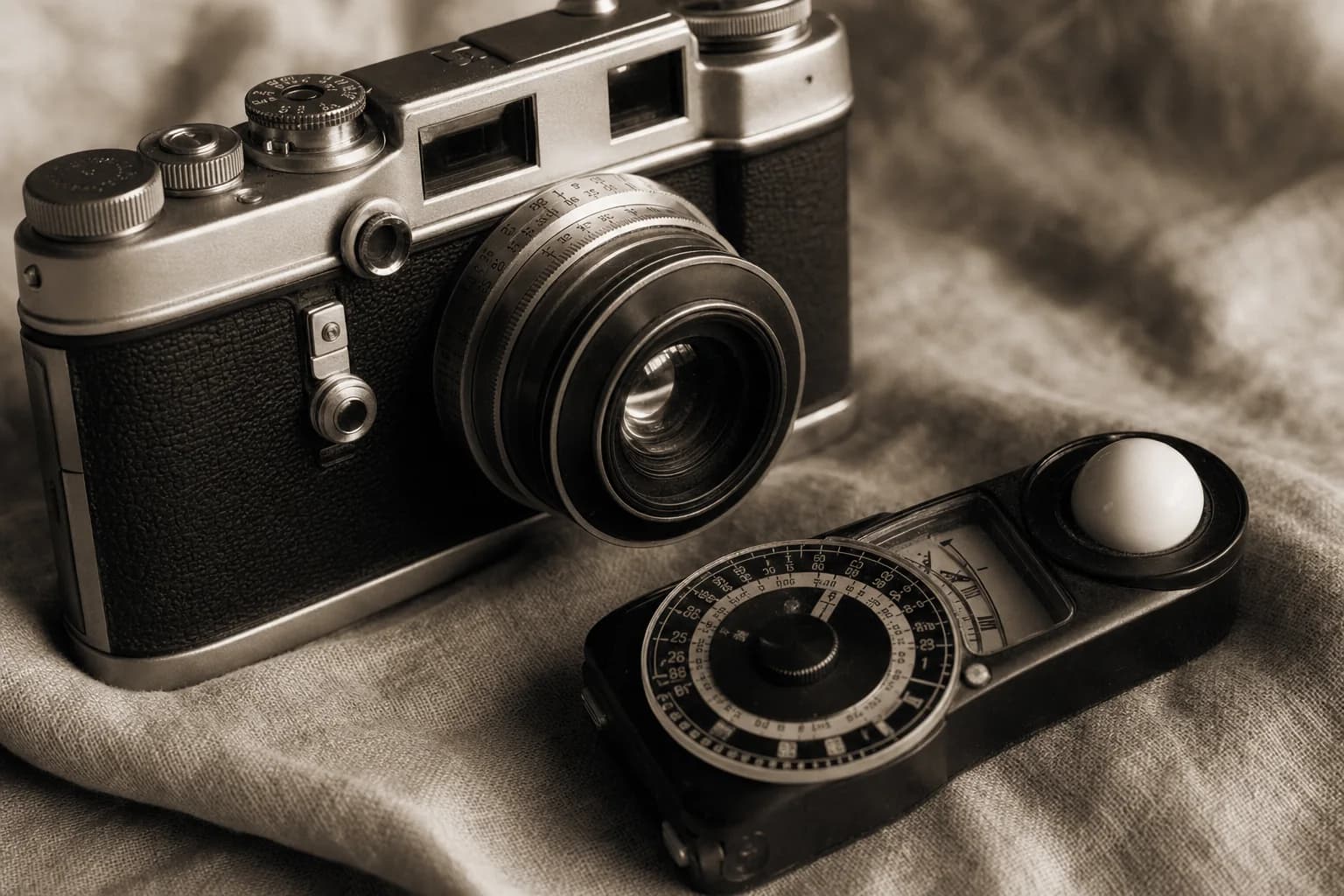 A film camera and light meter